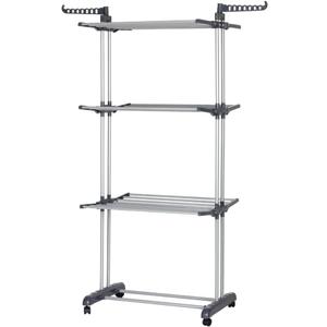 Foldable Clothes Drying Rack Three-Layer Storage Clothing Organizer Cloth Hanger for Indoor Outdoor Balcony