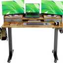 Claiks Standing Desk with Drawers, Stand Up Electric Standing Desk Adjustable Height with Storage Shelf and Splice Board, 48 Inch, Rustic Brown (47.223.6)