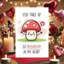 3 x Funny Mushroom Valentines Day Card, Romantic Pun Gift for Him, Her, Boyfriend, Girlfriend, Husband, Wife, Cute Love Greeting Card for Couples, Perfect for Anniversary or Birthday (WY-168)