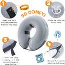 BENCMATE Inflatable Dog Cone Collar Alternative, Soft Dog Cone for Small Medium Large Dogs and Cats, Neck Recovery ECollar Donut Collar After Surgery (Large, Grey) (Gray, L)