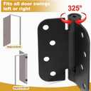 2 Pack | Self Closing Door Hinges 3.53.5, HBL' Automatic Door Closer Hinges with 5/8" Radius Corners, Adjustable Spring Door Hinge for Home, Garage & Basement Doors.