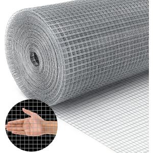 Land Guard 19 Gauge Hardware Cloth, 1/2 inch Chicken Wire Fence, Galvanized Welded Cage Wire Mesh Roll Supports Poultry Netting Cage Fence