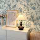 5 x Safiyya Contact Paper Blue White Wallpaper Peel and Stick Modern Floral Birds Wallpaper Self Adhesive Boho Flower Wall Paper for Walls Vinyl Rolls 78.7"x17.3"