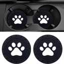 Dog Paw Car Cup Coasters Cute Car Coasters for Cup Holders Funny Dog Mom Gifts for Women Cup Holder for Car for Women Interior 2 Pack Car Accessories