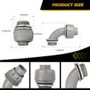 Conduit Connectors, 1 Inch Liquid Tight Connector NPT Non-Metallic for PVC Electrical Flexible Conduit Fittings, 5 Straight and 5 Angle 90 Degree, UL Listed, Grey (10-Pack)