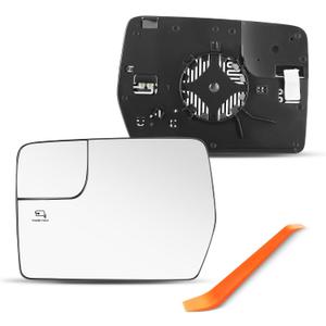 Compatible with 2011 2012 2013 2014 Ford F150 Driver Side Mirror, Left Side Mirrors Replacement Glass with Backing Plate, Power Heated