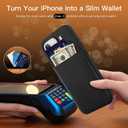 Leather Phone Case Wallet Card Case Compatible with iPhone 16 Pro Max Case, Wallet with 3 Credit Card Pockets Black Phone Case