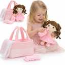 Tezituor Baby Doll Playset with Carrier,Baby Doll Accessories with Dolls | Soft Baby Doll Care Toys with Bassinet,Portable Feeding and Caring Set,Babies Pretend Play Toy Set,Gifts for Kids Baby Girls