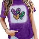 Mardi Gras Shirts Women: Mardi Gras Day Hearts T-Shirt Fat Tuesday Tee Carnival Shirt New Orleans Party Tshirt M