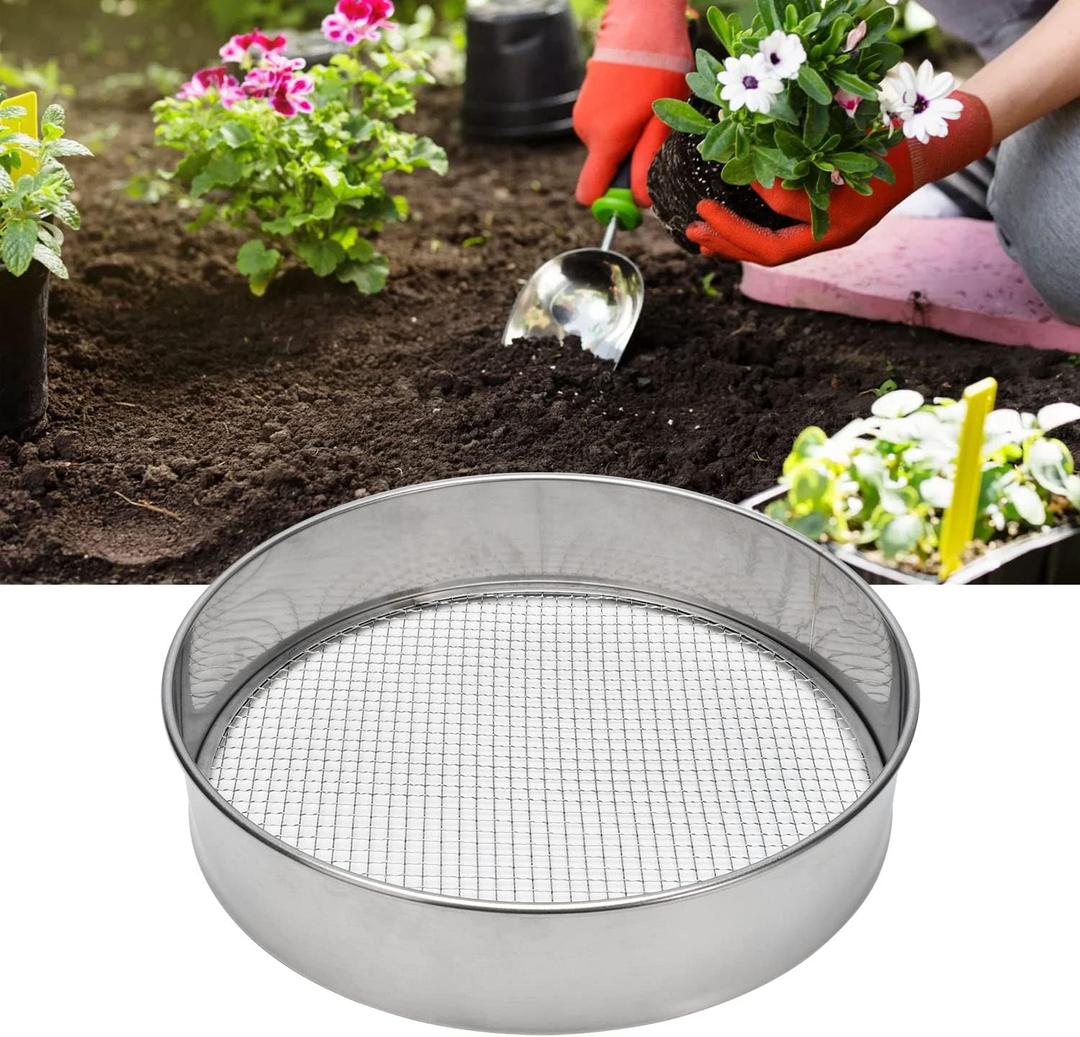 Soil Sieve, Diameter 8 In Garden Soil Sieve