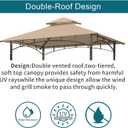Grill Gazebo Replacement Canopy Top - Wonwon 5x8 Gazebo Roof Double Tiered Outdoor BBQ Roof Cover Grill Shelter Only Fit for Model L-GG001PST-F (Beige)