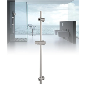 Shower Slide Bar Adjustable Handheld Shower Head Holder Wall Mount 30inch All Metal Shower Head Slide Bar Compatible with Bathroom Drill Free Glue Installation Polished Chrome
