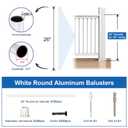 CKE 100 Pack 26" White Round Aluminum Balusters, White Aluminum Spindles with Screws& Conectors for Indoor Outdoor, 3/4" Diameter Hollow Deck Round Balusters for Wood and Composite Deck Balusters