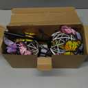 Outdoor Solar Garden Lights - 2 Pack Solar Powered Garden Stake Lights with 18 Butterflies and Copper String Lights, Multicolor