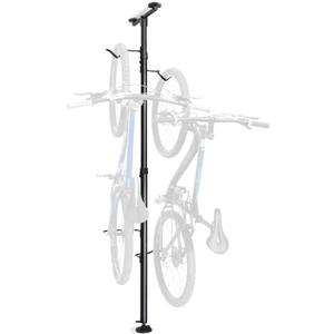 CyclingDeal Floor to Ceiling 2 Bike Storage Stand | Adjustable Aluminum Dual Hanger Pole Rack with Gravity Hooks & Locking Mechanism | Extends 5ft to 10ft | No-Drill Indoor Garage Apartment