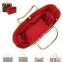 ArcDiary Purse Organizer Insert,Silky-Smooth Handbag & Tote Shaper with 8 Sizes,Fits For Longchamp,Neverful,Gyard & More Bags(Large, Ruby)