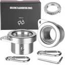 Bearing Steel Ball Flag Pole Rings, Tangle Free Aluminum Alloy Flag Pole Spinners, 360° Rotating Flagpole Rings with Carabiners, Fit Flagpole with 0.75-1inch Diameter, Flagpole Parts, 1 inch Silver