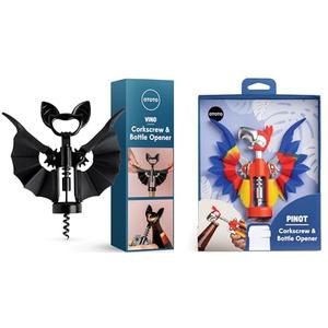 OTOTO Vino Spooky Bat 1 Wine & Beer Opener + Pinot Wine Bottle Opener for Wine Lovers (Bundle of 1)
