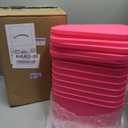 ORGIDOL 8 Pack Pink Storage Bins with Lids Stackable Storage Container for Organizing, Storage Boxes with Handle for Shelves, Cute Storage Bin for Craft, Snacks, 9.85x6.9x5.7 inch