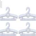 Baby Hangers 20 Pieces 11-14 Retractable Non-Slip Adjustable Multifunctional Children's Hanger, Children Coat Hanger for Clothes, Toddler Kids Child (White)