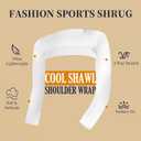 Hiball Workout Bolero Shrug Crop Top Long Sleeve Women, Sports Shrug Cropped Shirts, Cooling Shawl Arm Sleeves (White, L)