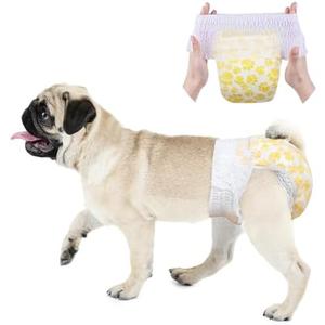 Dono Dog Diapers Female-14Pcs, Disposable Pulled Up Diapers for Female Dog with Stretchy Waist in Heat Period, 360° Leak-Proof Super Absorbent Doggie Puppy Diaper