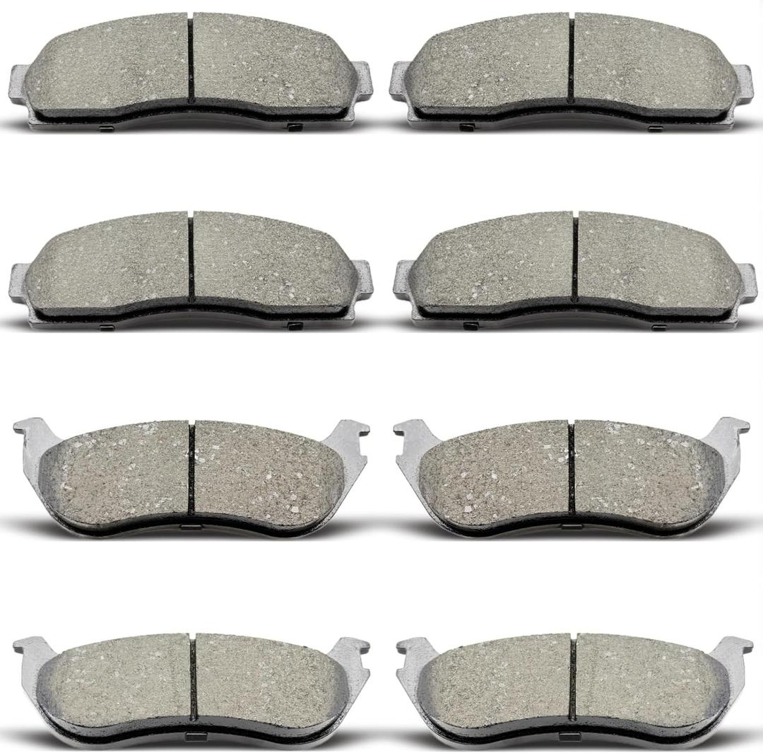 8PCS Front Rear Ceramic Brake Pads Replacement Kit Fits 2002-2005 For Ford Explorer, 2002-2005 For Mercury Mountaineer (D833 D881)