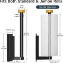 Paper Towel Holder Under Cabinet Wall Mount Black Self Adhesive or Drilled with Gold Nut for Kitchen Bathroom RV Garage