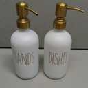 MOMEEMO Soap Dispenser for Kitchen Sink, White Soap Dispenser with Silver Metal Pump, Suitable for Kitchen Decor and Accessories. (White & Gold)
