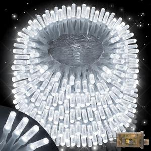 XURISEN Upgraded 561FT 1400 LED Christmas Lights Outdoor, Super Long String Lights 8 Modes & Memory Timer Plug in Fairy Lights for Home Xmas Tree Party Wedding Decor - Cool White