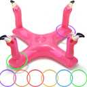 Pool Games & Toys, Inflatable Flamingo & Shark Ring Toss - Floating Water Game Set for Kids Ages 4-8 8-12, Adults and Family - Summer Swimming Pool Party Decorations