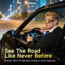 Night Vision Driving Glasses Fit Over Eyeglasses for Men Women, Anti-Glare Polarized Nighttime Glasses Yellow Lens