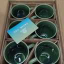 vicrays Coffee Mug Set, 12 Ounce, Set of 6, Ceramic Mug for Men, Women, Unique Glazed Mugs with Handle for Coffee, Tea, Milk, Cocoa, Cereal(Green)