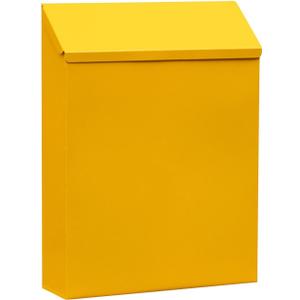 Wall Mount Mailbox Wall Hanging Mail Box Large Capacity Letter Box Drop Box with Lock Newspaper Holder Box for Outdoor Decor, Yellow