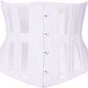 Latex Waist Trainer for Women Underbust Sport Workout Corset Girdle Shapewear Hourglass Body Shaper (White, S)