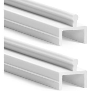 CroBlissful 2 Pcs Sliding Screen Door Track Replacement 72 Inch White Vinyl Track Long Easy to Cut Screen Door Hardware for Patio Home Garage Office Parts Repair