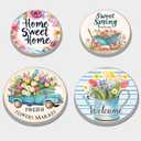 Spring Floral Electric Stove Burner Covers4 Pcs Farmhouse Decor Round Stove Burner Cover8 Inches and 10 InchesGas Stove Burner Cover,Metal Cooktop Flowers Decorative Home Decor,Kitchen Decor