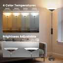 SIBRILLE Brown Torchiere Floor Lamp - 30W Dimmable LED Standing Lamp with Remote, 4 Color Temps, Stepless Dimming, 3000-6500K, 1800LM, 72in Tall Floor Light for Office Bedroom Living Room Corner