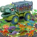 Dinosaur Truck Toy for Kids 3-5, Tyrannosaurus Transport Vehicle Carrier Car Toys with 8 Dino Figures, Dinosaur Playset Toys for 3 4 5 6 7 8 9 10 Years Old Boys Girls Kids Birthday Gifts