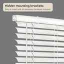 Cordless Room Darkening Venetian Blind - 27 Inch Width, 64 Inch Length, 2" Vinyl Slat Size - White - GII Luna Light Filtering Horizontal Mini Windows Blinds for Interior by Achim Home Decor