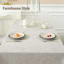 Textured Table cloth for Rectangle table, Heavy Duty Farmhouse Tablecloth Solid Cotton Linen Waterproof Wrinkle Free Burlap Table Cover for Kitchen Dining,Party, Light Brown 55''x75'',4-6 Seats