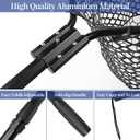 Rubber Fishing Net Large Folding Landing Collapsible Aluminum Pole Handle with Deep Net for Fishing,Big Fishing Net for Freshwater and Saltwater,Fly Fsihing Net Extend to 67 inches