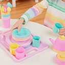 Battat Play Circle Dish Set Plates, Cups, and Tea Party Toys Kitchen Toys for Toddlers Pretend Play 3+ Years(34 Pieces)