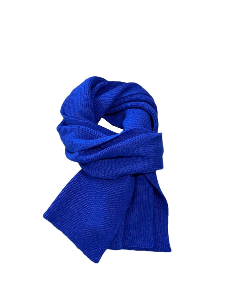 Mnjyihy Women Wool Knitted Scarf Solid Color Simple Soft Warm Scarves Winter Lady Pashmina Shawls Wrap Hijab