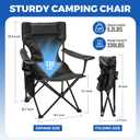 Camping Chairs 2Pack Beach Outdoor Chair for Adults Folding Lawn Chair with Cup Holder, Adjustable Backrest and Carry Bag Included for Tailgating, Beach, Fishing（Black）, 18.7 x 18.7 x 33.5 inches