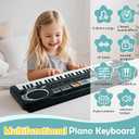 61 Key Piano Keyboard, Electronic Digital Piano for Kids Beginner with Microphone, 16 Tones, 6 Demos, 10 Rhythms, Recording, Keyboard Piano for Boys and Girls Christmas/Birthday Gift