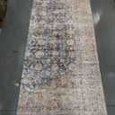 Vintage Living Room Rug, 7x9 Area Rug Large Washable Rugs for Bedroom, Soft Dining Room Carpet Non-Slip Non-Shedding Throw Rug for Farmhouse Indoor Kids Playroom (Teal/Antique 7x9)