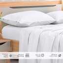 Royale Linens 300 Thread Count 100% Long Staple Combed Cotton Flat Sheet - Super Soft - Top Sheets - Queen Flat Sheet Sold Separately - Breathable, Cool & Crisp Percale Sheets Only (Queen, White)