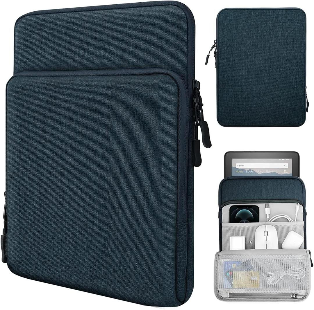TiMOVO 8-9 Inch Tablet Sleeve Case for All-New iPad mini 7 (A17 Pro, 2024), iPad mini 6 (8.3-Inch, 2021), iPad mini 5/4/3/2/1, Protective Pouch Bag with Multiple Pockets, Indigo