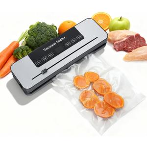 Food Vacuum Sealer Machine,Compact Design, 5-in-1 Food Sealer,10s Dry,Sealing,Double Seal Mode, Built-in Cutter, with 30 Vacuum Bags (Black